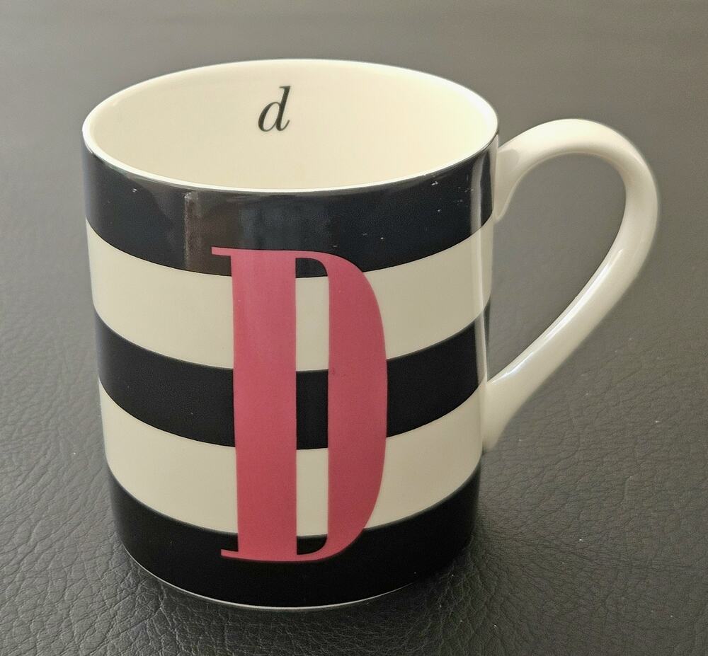 Kate Spade New York Wickford Red Letter Day Coffee Cup Mug "D” Lenox